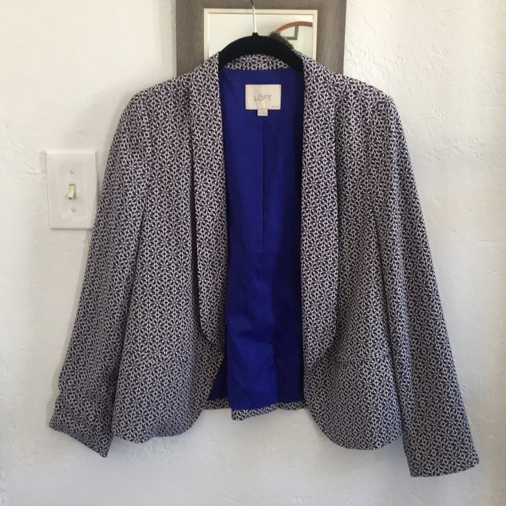 LOFT blue floral blazer